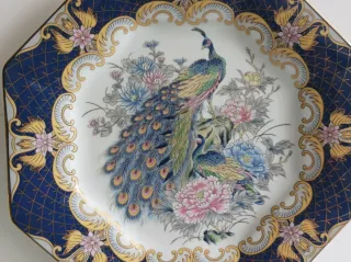 Bandeja porcelana japonesa pavos reales