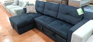 Sofá Cama Chaise Longue Pau Negro/Gris