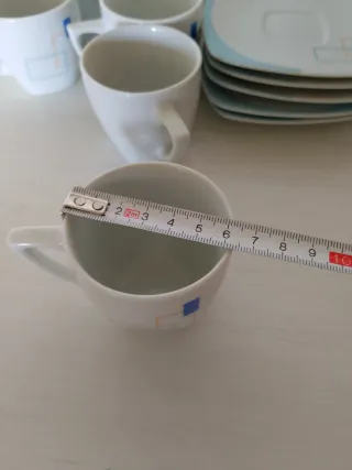 6 Tazas y Platos Café Porcelana