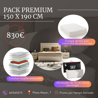 Colchón + canapé + almohadas