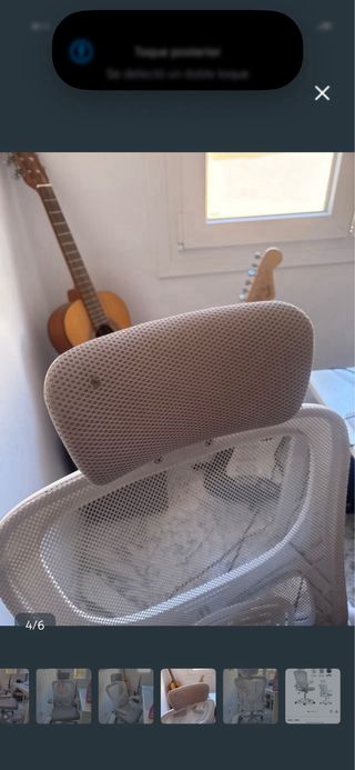 Silla de oficina ergonómica gris y blanca