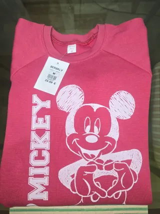 Sudadera Mickey Mouse fucsia Talla M.CON ETIQUETA