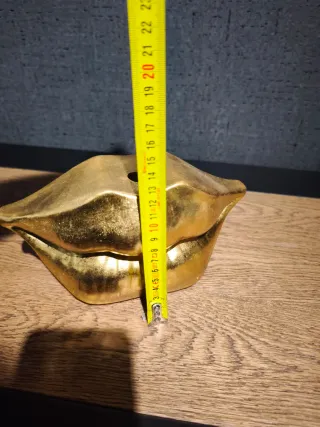 Vaso labbra dorato ceramica