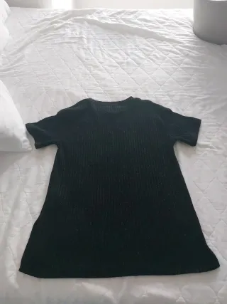 Jersey Zara Negro Brillante de manga corta