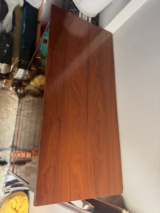 Cómoda de madera nogal 6 cajones