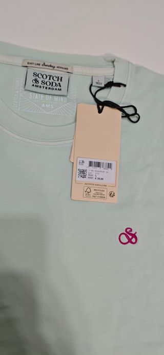 Camiseta Scotch & Soda Celeste Talla L. Nueva