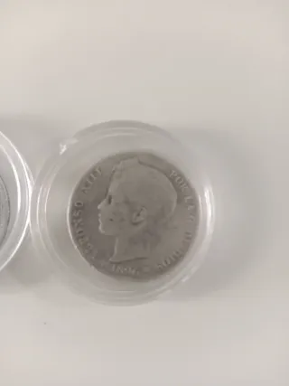 2 Monedas Plata 1 Peseta Alfonso XIII 1896 1901