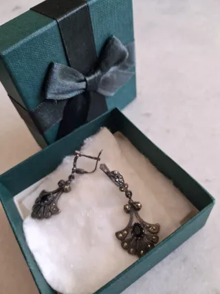 Pendientes Plata Envejecida Repujada