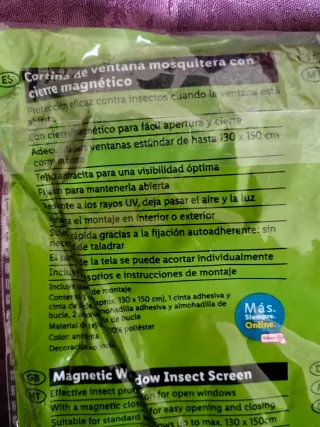 Mosquitera magnética para ventana