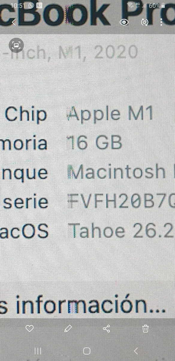 Pantalla MacBook Pro M1 A2338 Gris pequeño detalle