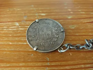 Moneda 5 Liras Plata 1870 Vittorio Emanuele II