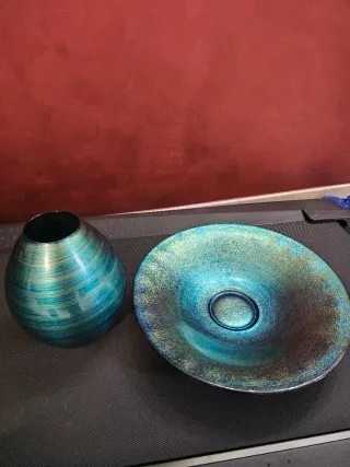 Centrotavola in vetro decorato