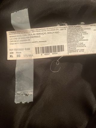 Cazadora paño Mango Talla XL