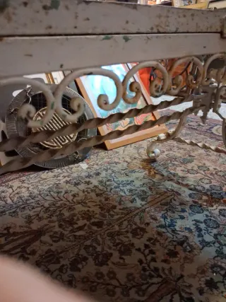 Mesa forja y mármol rosa