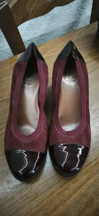 Zapatos cuña mujer. piel natural. talla 37