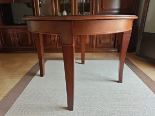 Mesa extensible de madera caoba, 150x114cm