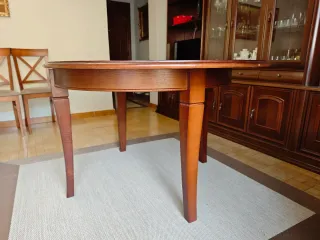 Mesa extensible de madera caoba, 150x114cm