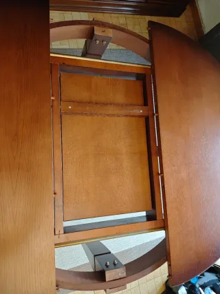 Mesa extensible de madera caoba, 150x114cm