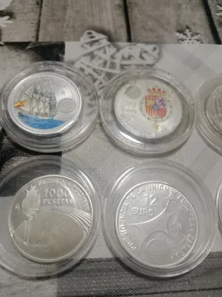 Colección 6 monedas plata España
