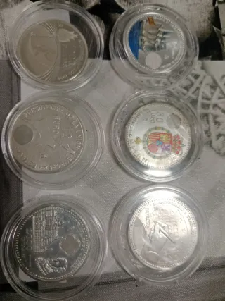 Colección 6 monedas plata España