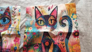 Set 4 federe gatti x cuscini 35x35cm