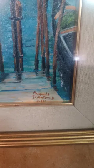 Quadro dipinto a mano Venezia Gondole