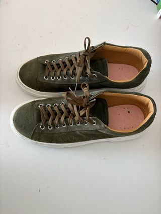Scarpe verdi scamosciate uomo