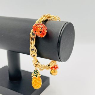 PULSERA ABALORIOS, Hueca. Oro 18k.