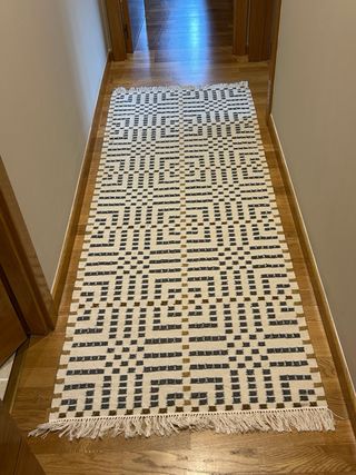 Alfombra geométrica algodón 80x202