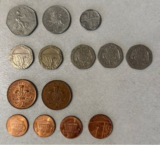 Lote Monedas Reino Unido y USA