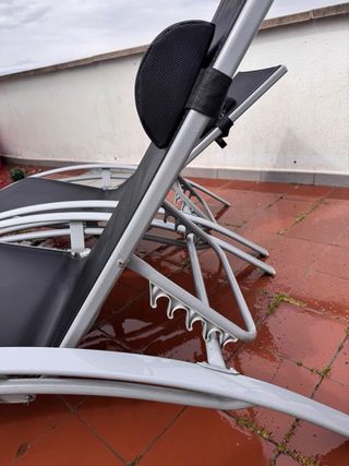 2 Tumbonas Aluminio - textileno Negras