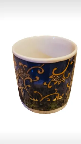 Set Caffè Porcellana Vintage Blu Oro