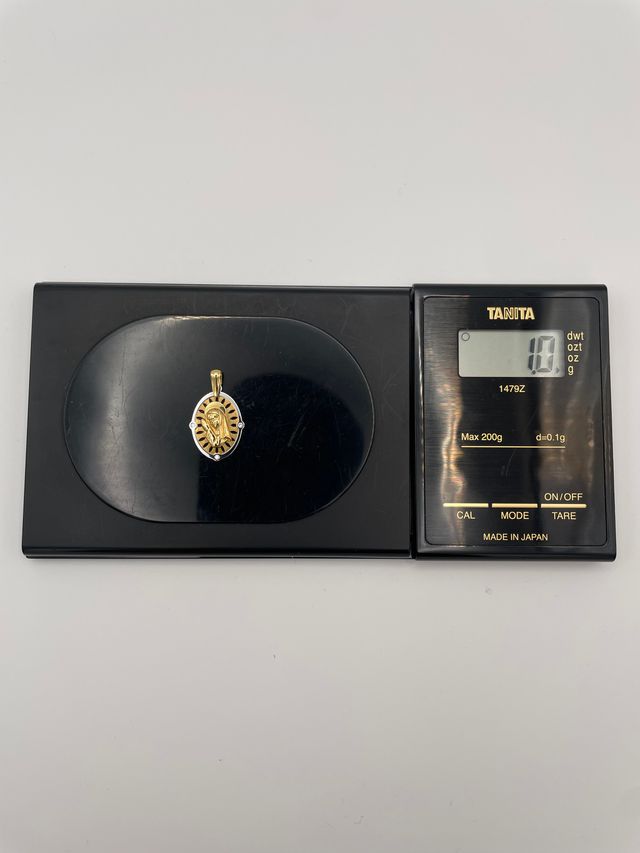 Medalla Virgen Oro Bicolor 18K Circonitas