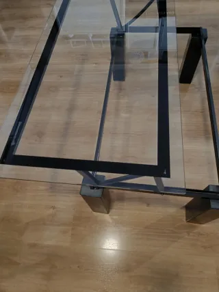 Mesa de centro elevable cristal y metal