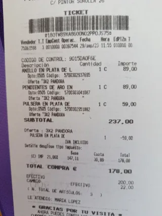 Pulsera Pandora Eslabones Talla 18cm