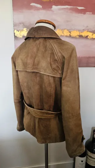 Trench Zara Piel Vintage Marrón