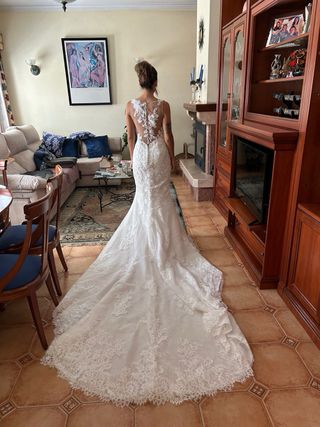 Vestido de Novia Rosa Clará Blanco Encaje