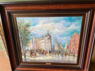 Cuadro Flores Pintura Óleo Marco Dorado