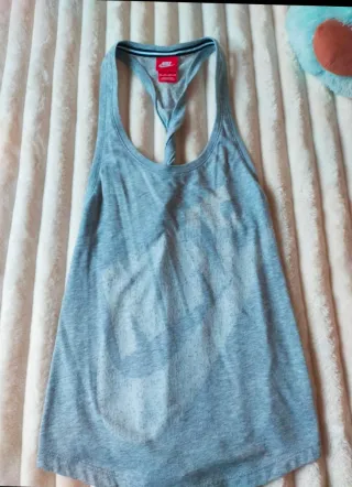Top Nike Espalda Nadadora Gris