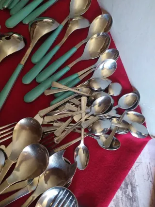 Lotto posate acciaio inox manico colorato