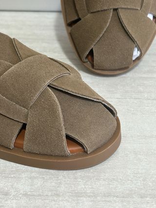 Sandali donna Beltrani intrecciati marroni