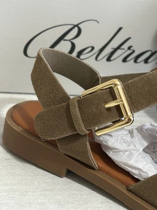 Sandali donna Beltrani intrecciati marroni