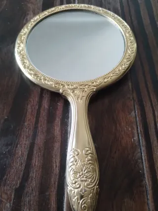 Juego de tocador vintage dorado