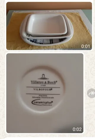 Bandejas Villeroy & Boch Porcelana Blancas