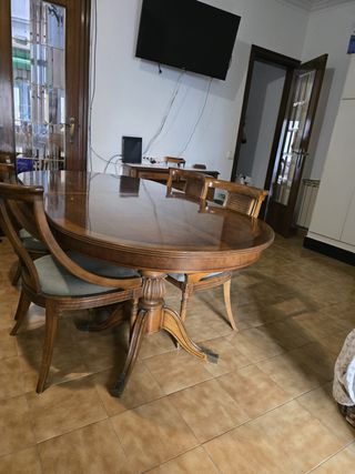 Mesa Comedor Extensible + 4 Sillas Madera