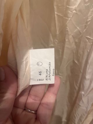 Abrigo Punto Roma Beige Mujer Lana