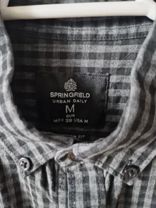Camisa Springfield cuadros gris y negro
