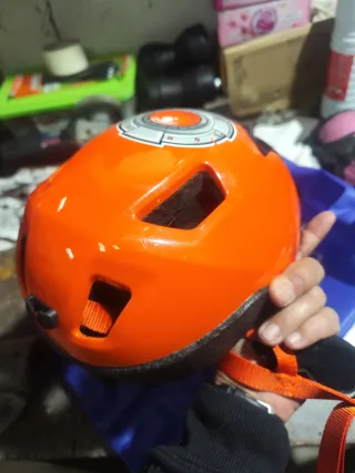 Casco Bici Niño BTWIN KN 250 Robot Naranja