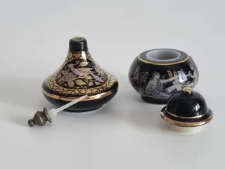 Porta profumo e porta crema decorati