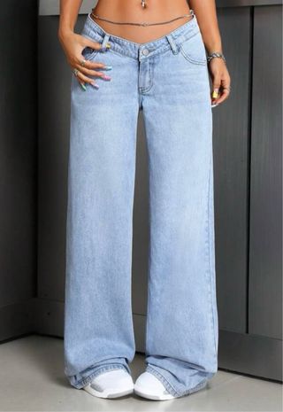 Pantalón vaquero ancho azul